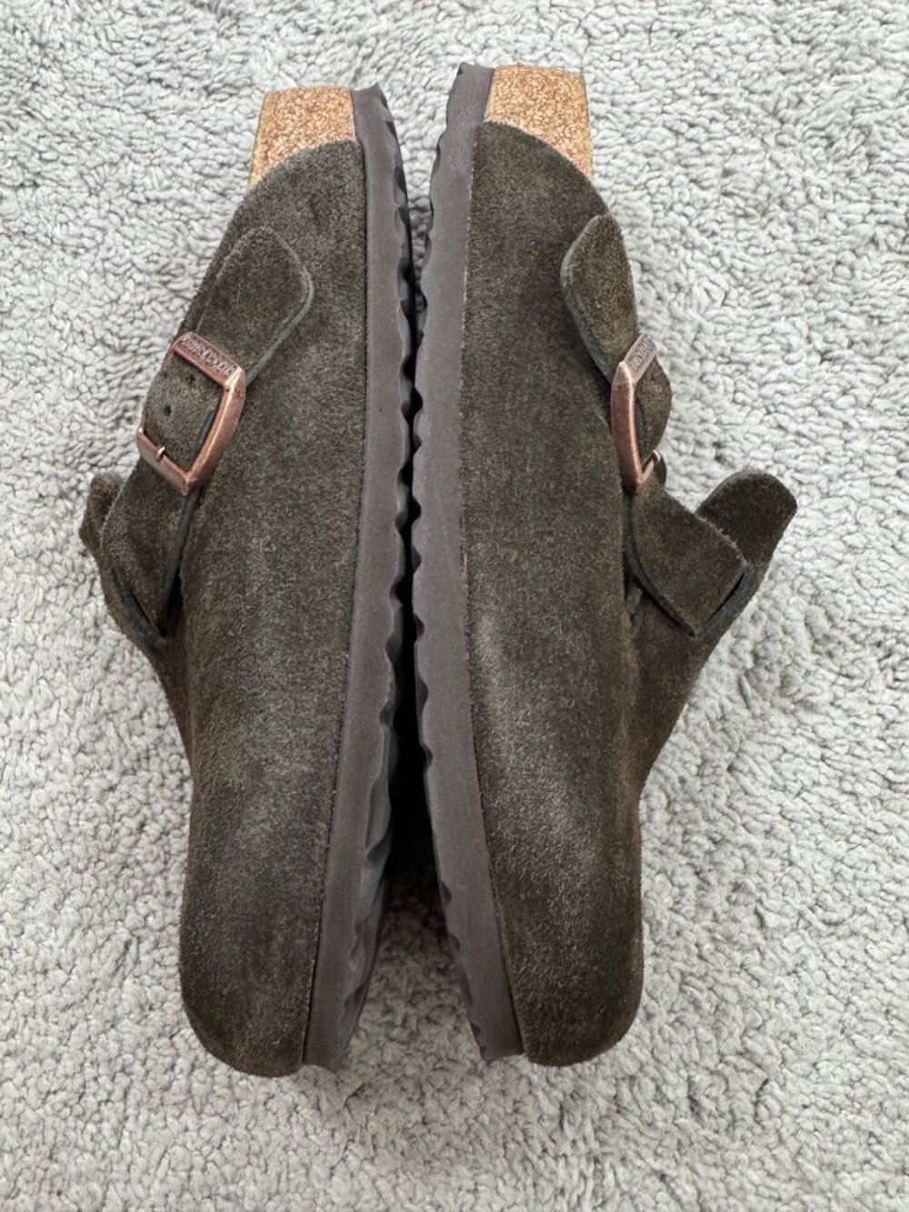 Birkenstock Boston Brown Suede Mules Sz 37 - Picture 7 of 11